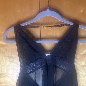 Elegant Black Lace Babydoll Teddy